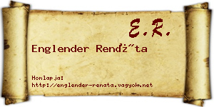 Englender Renáta névjegykártya